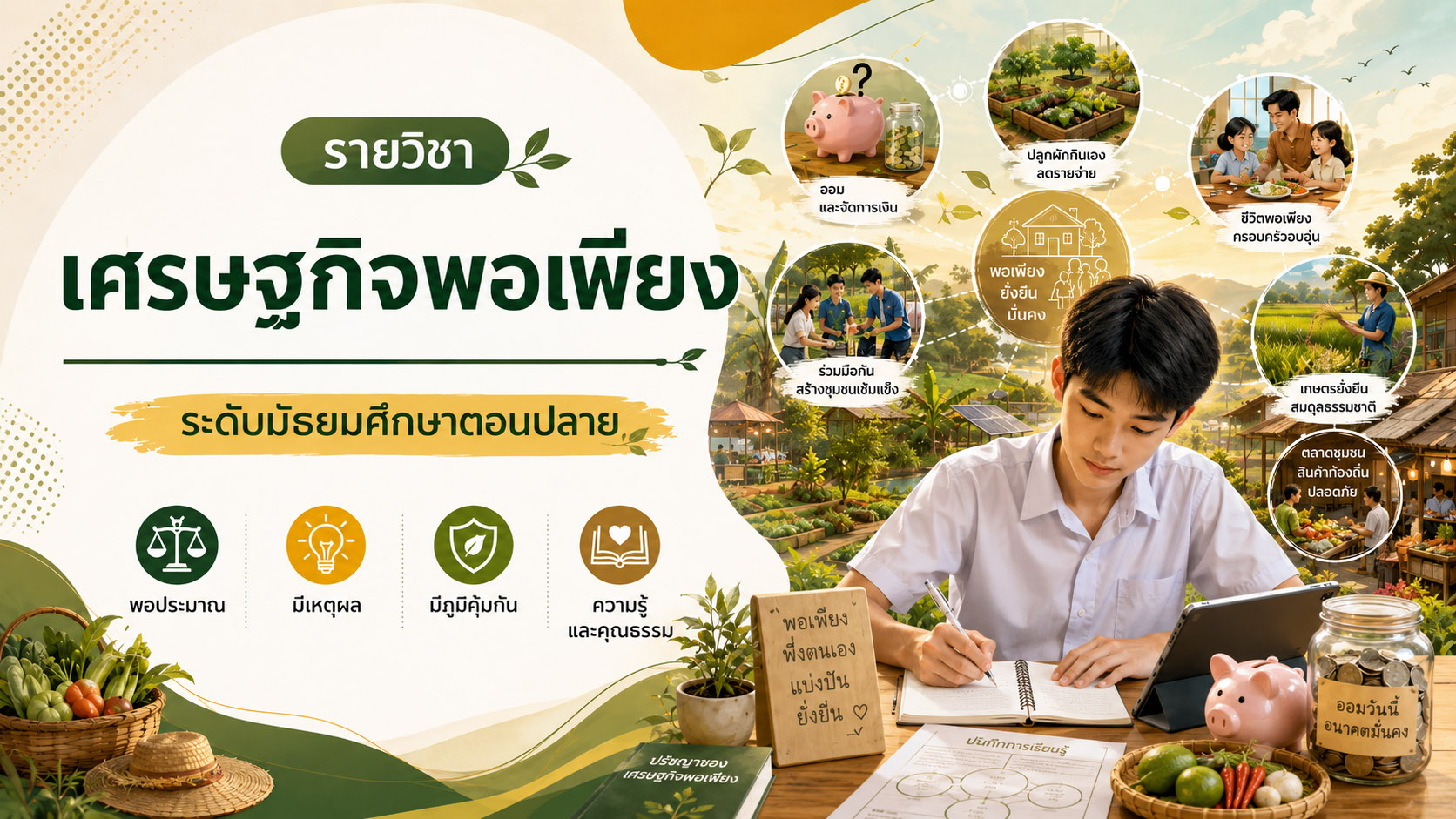 รายวิชาเศรษฐกิจพอเพียง ทช31001 ระดับมัธยมศึกษาตอนปลาย