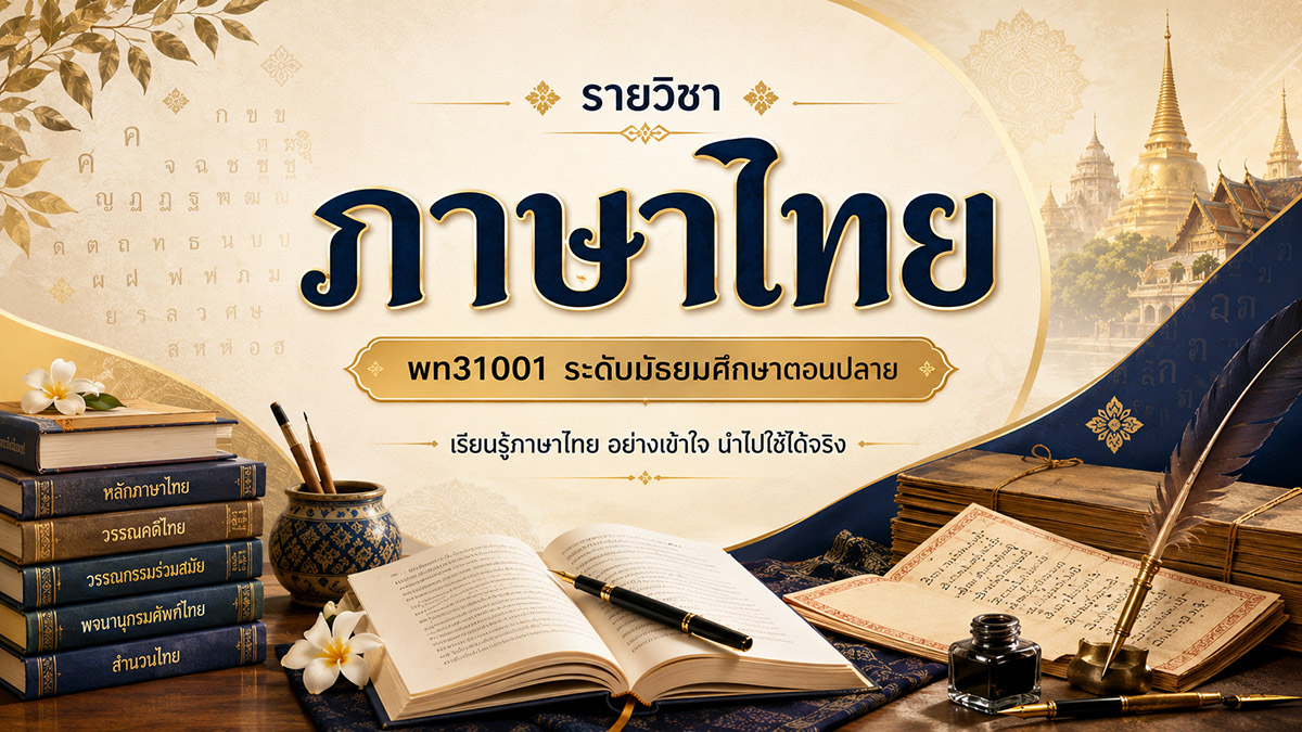 รายวิชาภาษาไทย พท31001 ระดับมัธยมศึกษาตอนปลาย